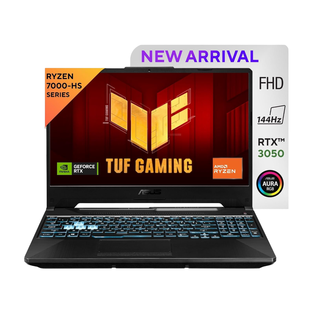 ASUS TUF Gaming A15, AMD Ryzen 7 7435HS, NVIDIA GeForce RTX 3050, 16GB RAM, 1TB SSD, FHD 144Hz 250 nits, 15.6", Windows 11, Black, 2.30KG, FA566NCR-HN117W Gaming Laptop