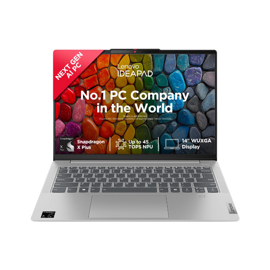 Lenovo IdeaPad Slim 5 Snapdragon X Plus X1P-42-100, Copilot+ AI PC (Qualcomm Adreno iGPU/45TOPS/16GB RAM/1TB SSD/WUXGA IPS Display/14(35.5cm)/Win 11/MS Office 2021/Grey/1.89Kg), 83HL0035IN AI Laptop