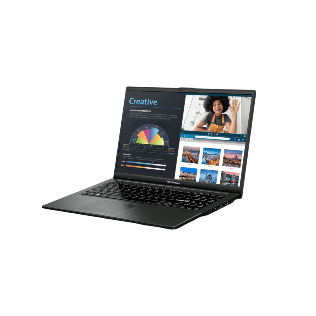 ASUS Vivobook Go 15 (2023), AMD Ryzen 3 7320U, 15.6 - inch (39.62 cm) FHD, Thin & Light Laptop (8GB/512GB SSD/Windows 11/Office 2021/Alexa Built - in/Mixed Black/1.63 kg), E1504FA - NJ322WS - FastDeals