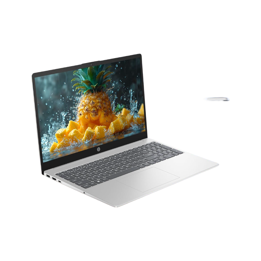 HP Laptop 15, Enhanced by AI, AMD Ryzen 5 7535HS, 15.6-inch (39.6cm), FHD, 8GB DDR5, 512GB SSD, AMD Radeon Graphics, 1080p FHD Camera w/Privacy Shutter, Backlit KB (Win 11, Silver, 1.59kg), fc1004AU