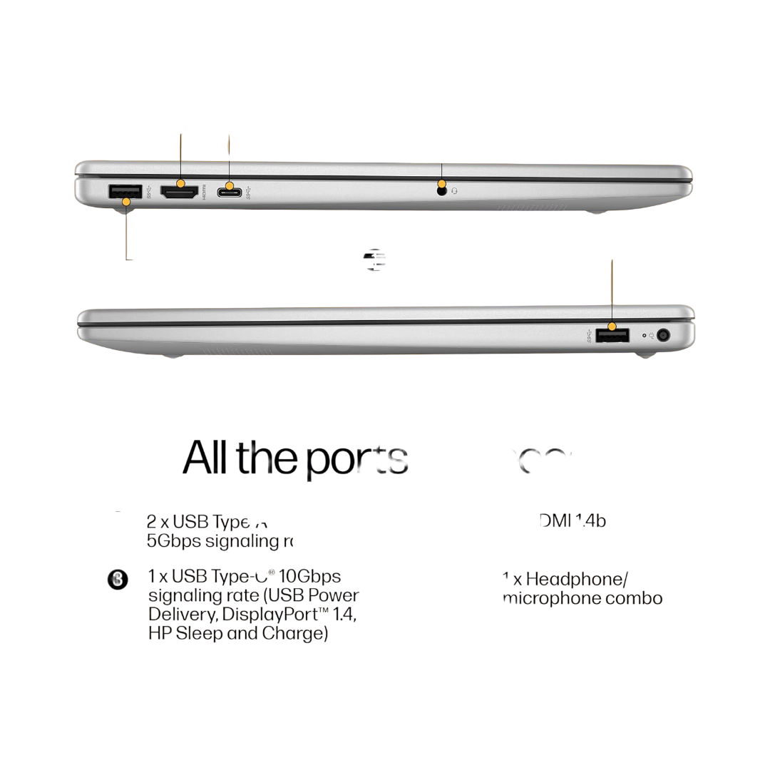 HP Laptop 15, Enhanced by AI, AMD Ryzen 5 7535HS, 15.6-inch (39.6cm), FHD, 8GB DDR5, 512GB SSD, AMD Radeon Graphics, 1080p FHD Camera w/Privacy Shutter, Backlit KB (Win 11, Silver, 1.59kg), fc1004AU