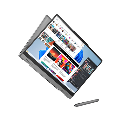 Lenovo Ideapad 5 2-in-1 Intel Core 5 120U 14" (35.5cm) WUXGA IPS 300Nits Convertible Laptop (16GB/512GB SSD/Win 11/Office 21/Backlit KB/FPR/FHD Camera/Alexa/3 Mon.Game Pass/Grey/1.6kg), 83DT004SIN