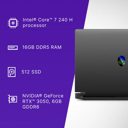 Alienware Dell 15 Gaming Laptop, AI Enabled Intel Core 7 240H Processor, 16GB:512GB, NVIDIA 3050, 6 GB GDDR6, 15, 15.3" — image 2