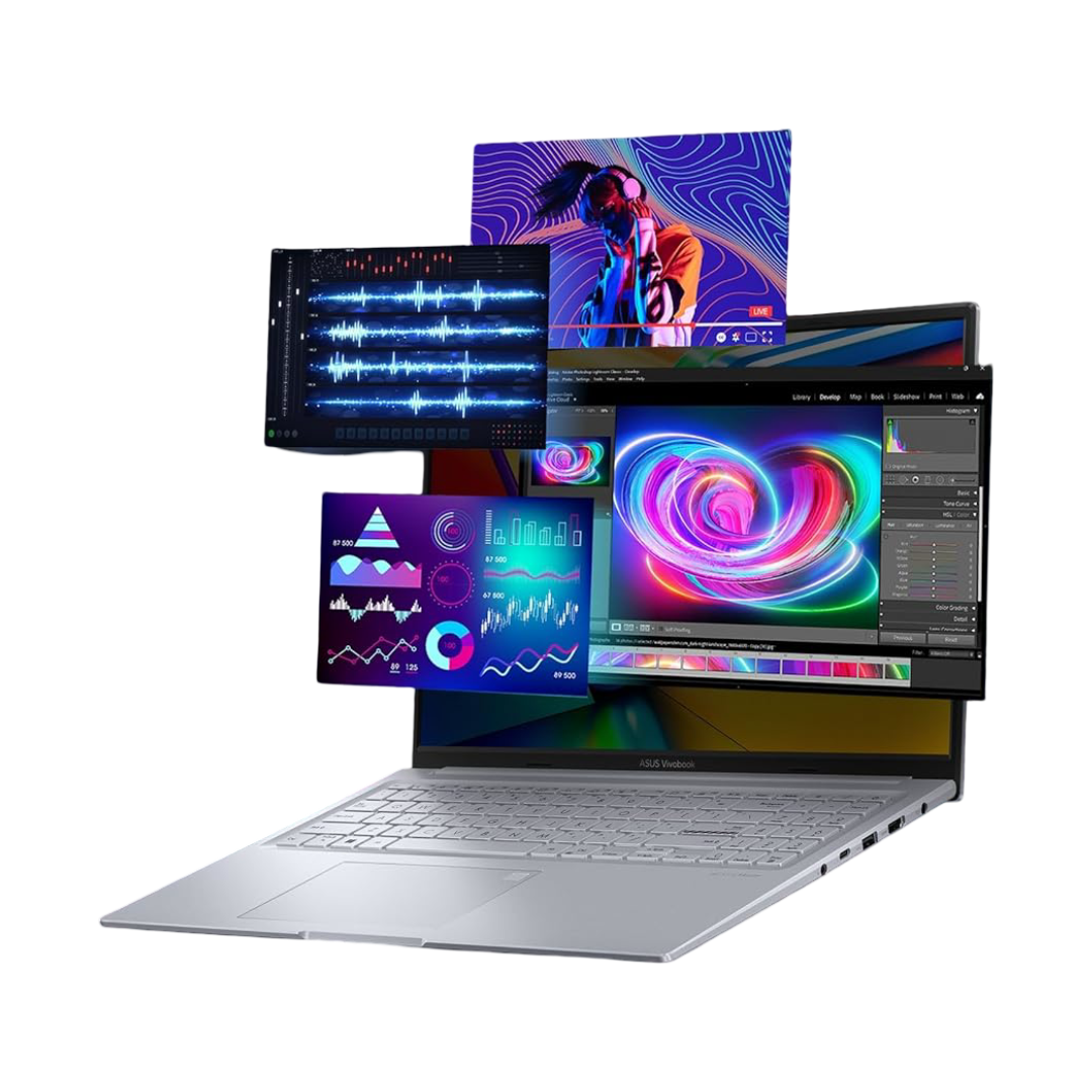 ASUS Vivobook 16X, 16" FHD+ (1920 x 1200), Intel Core i5-13420H, (16GB RAM/512GB SSD/RTX 3050/Windows 11/M365 Basic (1Year)*/Office Home 2024/Cool Silver/1.80 kg), K3605VC-RP413WS