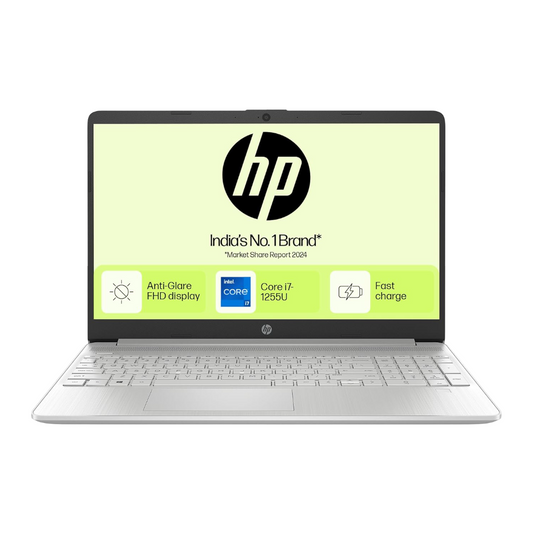 HP Laptop 15s, 12th Gen Intel Core i7-1255U Laptop (16GB DDR4, 512GB SSD), 15.6"/39.6cm, FHD, Windows 11, MS Office 2021, Silver, 1.69kg, Intel Iris Xe Graphics, Backlit KB, fq5190TU