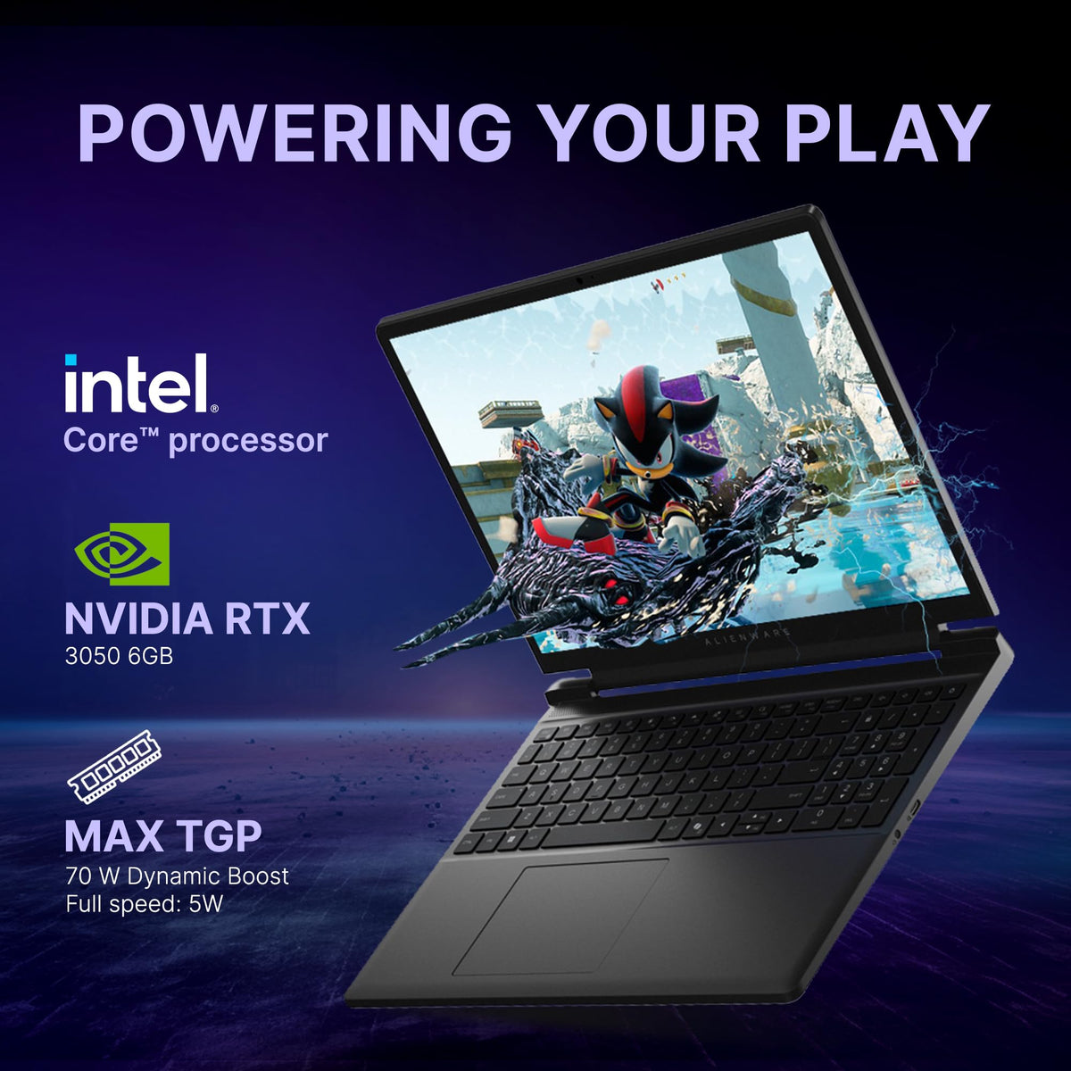 Alienware Dell 15 Gaming Laptop, AI Enabled Intel Core 7 240H Processor, 16GB:512GB, NVIDIA 3050, 6 GB GDDR6, 15, 15.3" — image 3