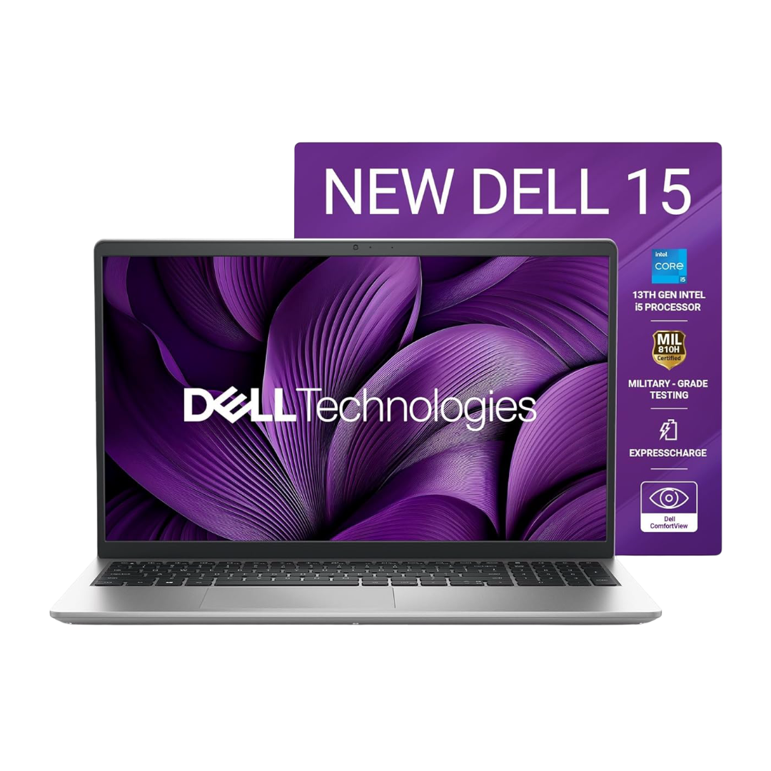 Dell 15 Laptop, 14th Gen Intel Core 3 100U Processor, 8GB, 512GB, Intel UHD Graphics Graphics, 15.6" FHD 120Hz IPS 250 nit Display, 12 Months Mcafee, Win 11 + Office H&S 2024, Platinum Silver, 1.63kg