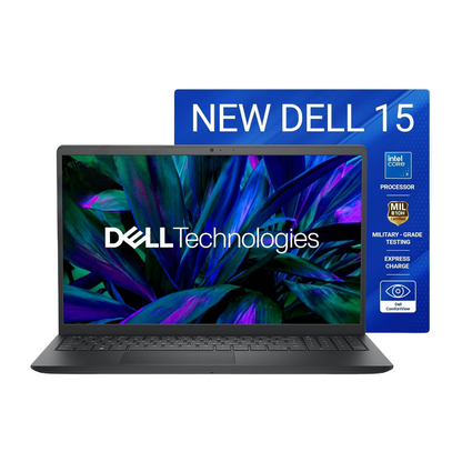 Dell 15, Intel Core 3 14th Gen-100U, 16GB DDR4, 512GB SSD, FHD IPS, 15.6"/39.62cm, Windows 11, Microsoft Office Home 2024, Carbon Black, 1.63Kg, Thin & Light, Laptop Model NO - Dell 15 DCU5250