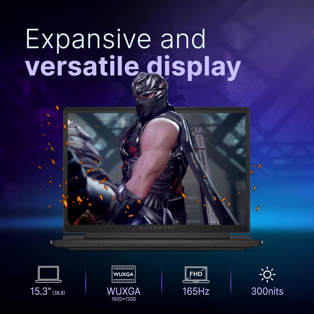 Dell Alienware 15 Gaming Laptop, AMD Ryzen R7 260 Processor, NVIDIA GeForce RTX 3050 6GB GDDR6, 16GB:512GB SSD, 15.3" WUXGA — image 2