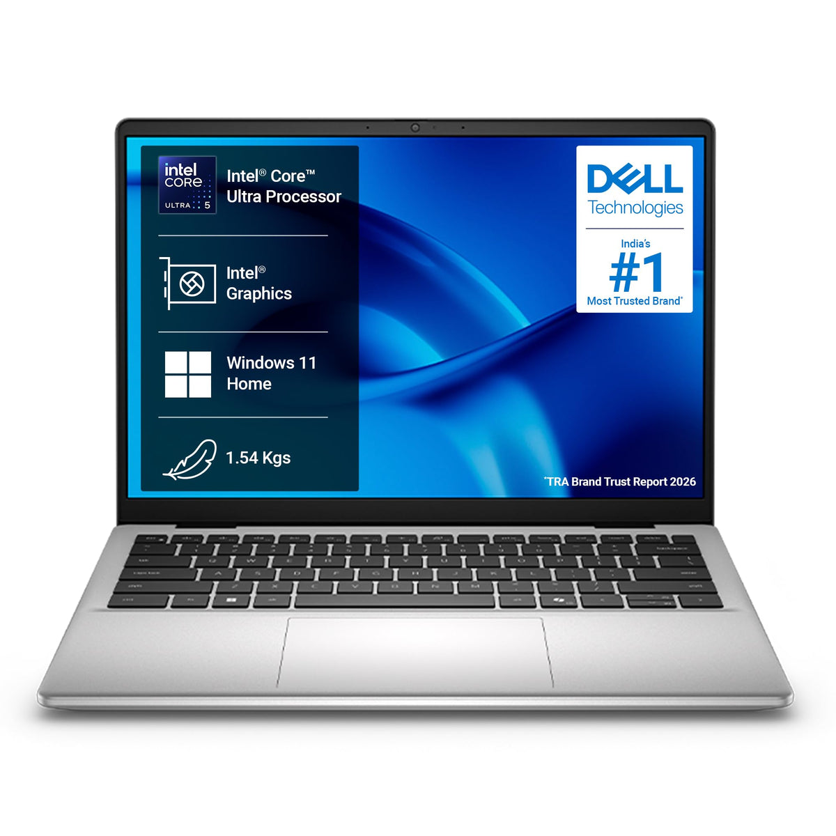Dell 14 AI Powered Laptop, Intel Core Ultra 5 225U Processor, 16GB:512GB, 35.5cm (14") FHD+ 400nits Display, (Dell 14)