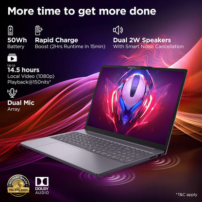 Lenovo IdeaPad Slim 3 AMD Ryzen 7 8840HS 15.3 inch (38.8cm) WUXGA IPS Laptop (16GB RAM/512GB SSD/Windows 11/Office Home 2024/Backlit Keyboard/1Yr ADP Free/Grey/1.6Kg), 83KA004SIN